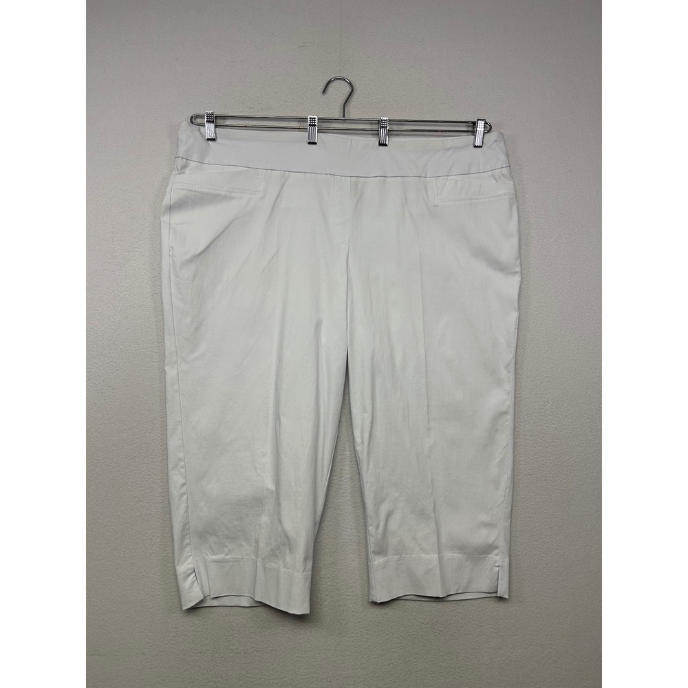 Minimalist Career Zac & Rachel Woman Women 24W White Pull On Capri Pants Cropped